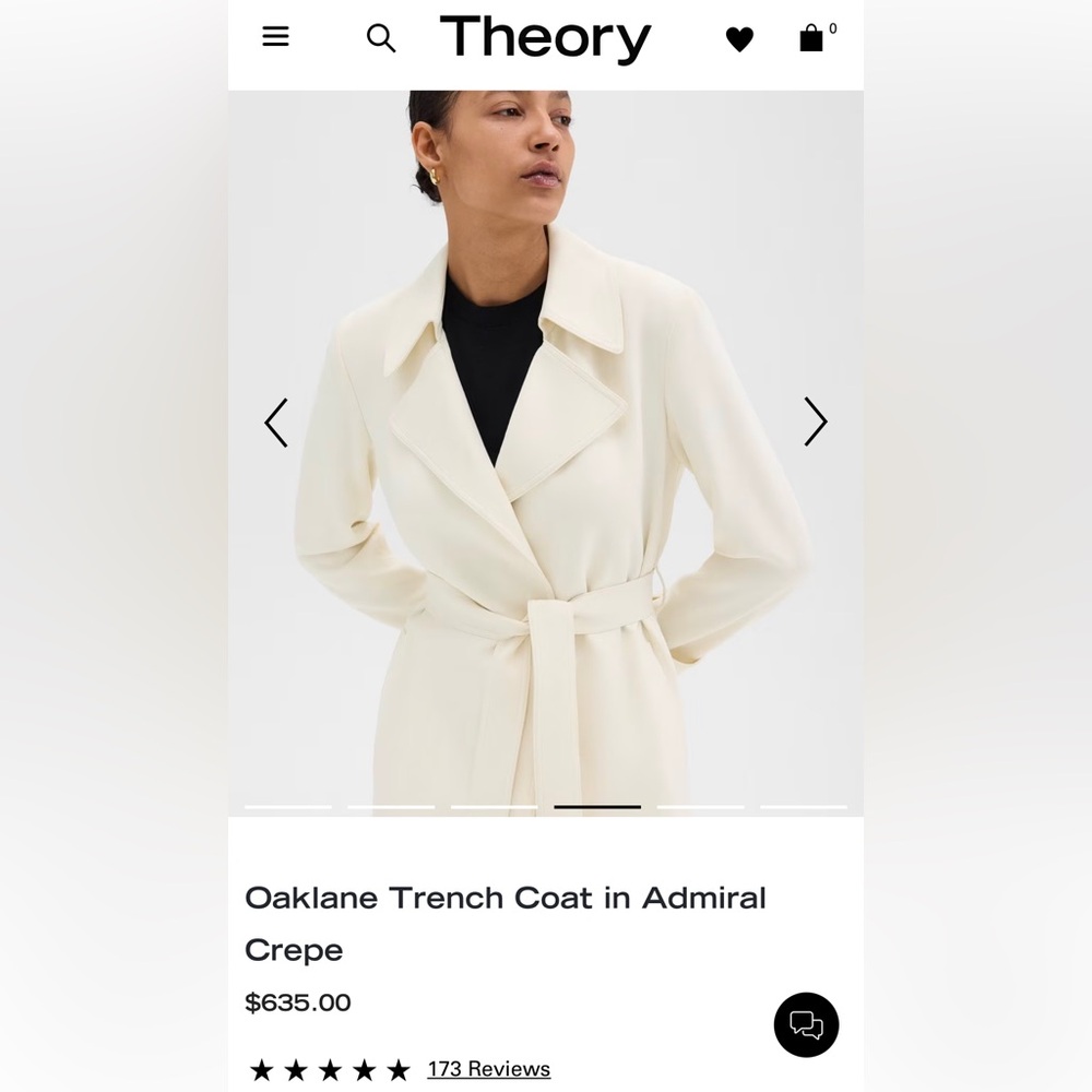 Theory Oaklane Trench Coat in Admiral Crepe